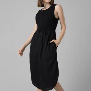 Prana Seakissed Lined Sleeveless Midi Dress Black Size Small